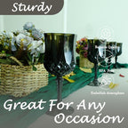 Plastic Wine Glasses，Plastic Goblets Vintage Style Cordial Drinking Glasses for Wedding Reception, Grand Event Party Supplies (48, Black)