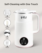 Nut Milk Maker Machine 28OZ, 6 in 1 Soy Milk Maker Blender, Stainless Steel Blenders for Oat, Almond, Plant Based Milk, Automatic Soybean Machine With Delay Start/Keep Warm/Boil Water/Self-Cleaning