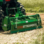 Titan Attachments 3 Point 48" Rotary Tiller Attachment, Fits Cat 1 Tractors, Green Finish, PTO Driven Cultivator with a 540 RPM Gearbox, Replaceable Tines, Aerates Ground Soil