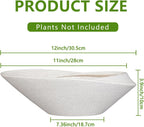 Bonsai Tree Pot - 12 Inch Ceramic Planter with Drainage Hole, Modern Succulent Pots for Indoor & Outdoor, Decorative Planter for Home Decor, Plant Lover Gifts, White-Black