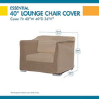 DUCKCOVERS Essential Water-Resistant 40 Inch Patio Lounge Chair Cover, Patio Furniture Covers