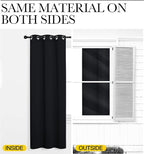 NICETOWN Bedroom Blackout Curtains Panels, 1 Pair, 55 inches by 92 Inch, Black, Triple Weave Energy Saving Thermal Insulated Solid Grommet Blackout Draperies for Patio