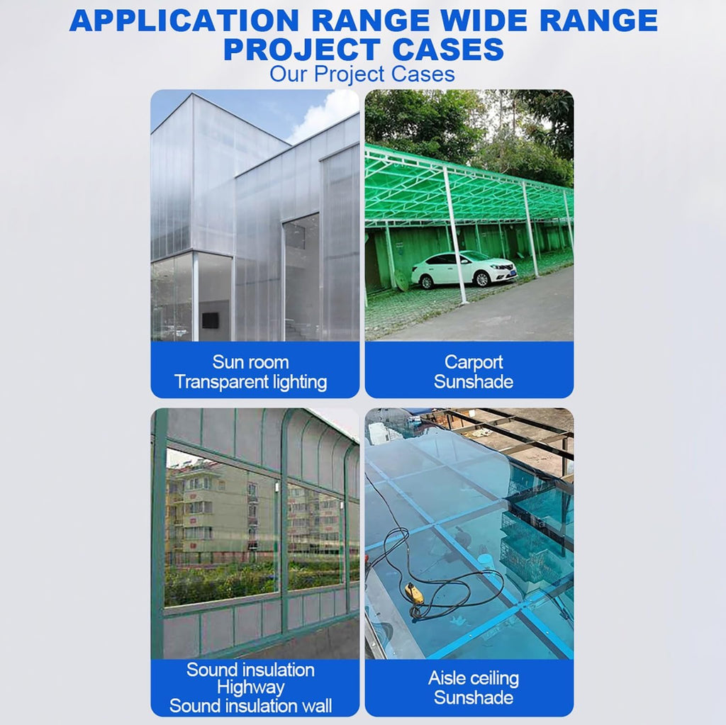 Greenhouse Panels Daylighting Roof Panels Transparent Greenhouse Panel Easy to Bend and Cut for Outdoor Gardens Greenhouses.(Transparent,3.3x29.5ft)