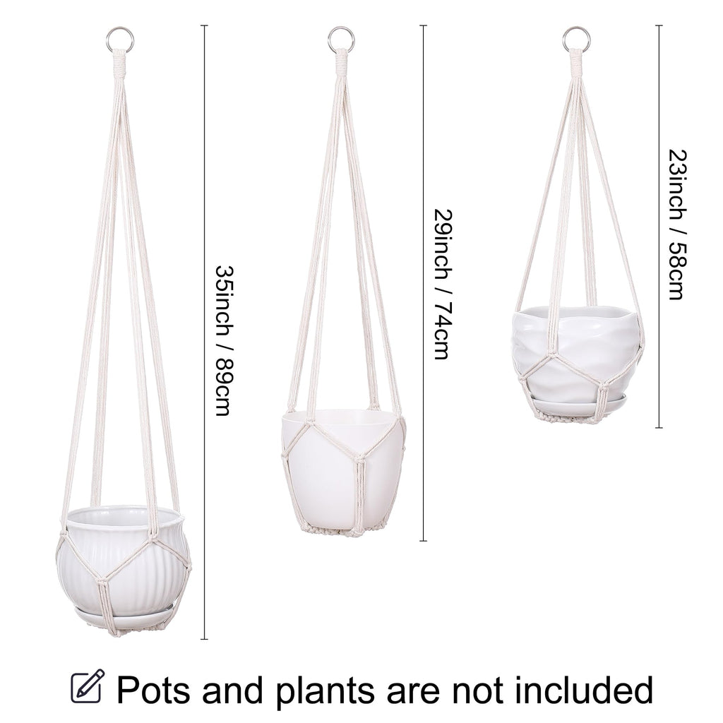 YIBOT 3 Pack Macrame Plant Hanger Indoor Hanging Planter for Plants Holder