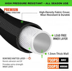 50ft Garden Hose Lightweight Flexible Water Hose, Abrasion Resistant, Kink Free, Durable Sturdy Hoses 2025 Up Graded Thicken Waterhose 700 PSI for Outdoor, RV, Marine, Convenient Storage, 3/4GHT