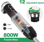 Immersion Blender Handheld, 800W Powerful Electric Hand Blender with Titanium Alloy Blades, 12 Speeds & Turbo, Electric Hand Mixer for Smoothies, Soups, Baby Food and Purees
