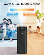 Humidifier Large Room 5.3Gal/20L Cool and Warm Mist Humidifiers for Home 2000 sq ft, Whole House Humidifiers with Diffuser Extended Tube, Air Humidifier for Bedroom Nursery Baby Plants, Black