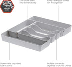 Spectrum HEXA 5-Divider Expandable Silverware Tray (Stone Gray) - In-Drawer Organizer for Kitchen Accessories, Cutlery, Knives, & More / Easy-to-Clean Home & Apartment Essential