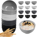 12 Pcs Unbreakable Cereal Bowls Set, 26 Oz Wheat Straw Bowls Set, Microwave & Dishwasher Safe Bowls for Kitchen, Reusable Plastic Bowls for Soup, Salad and Snack, BPA Free, Multicolor