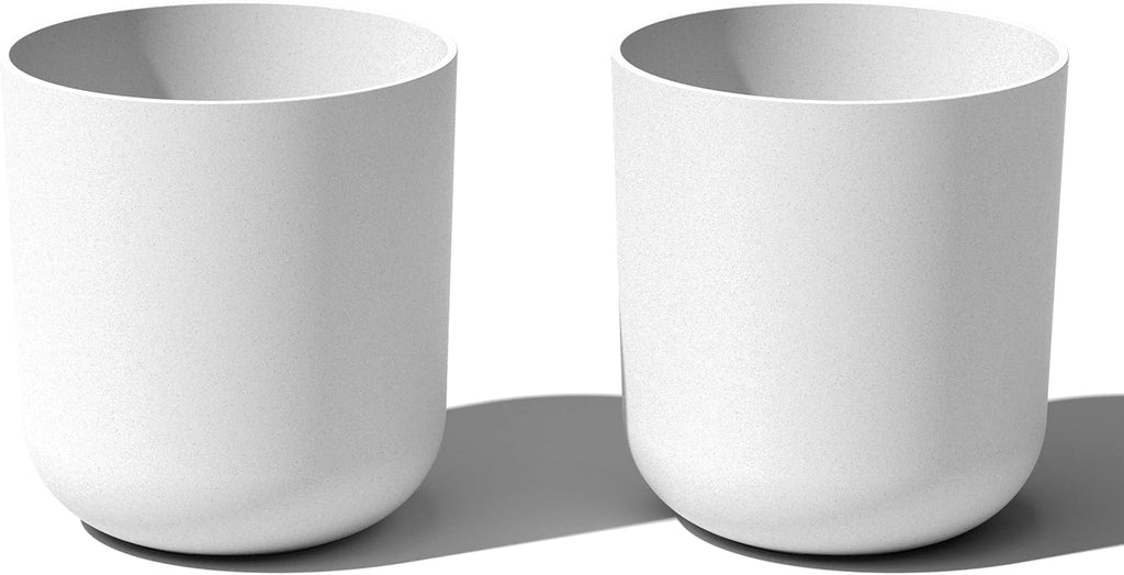 Veradek Mason Series Lima Planter - Round Planter for Indoor or Outdoor Porch/Garden | Made from Plastic-Stone Composite with Drainage Holes | Modern Décor for Succulents, Flowers, Small Plants