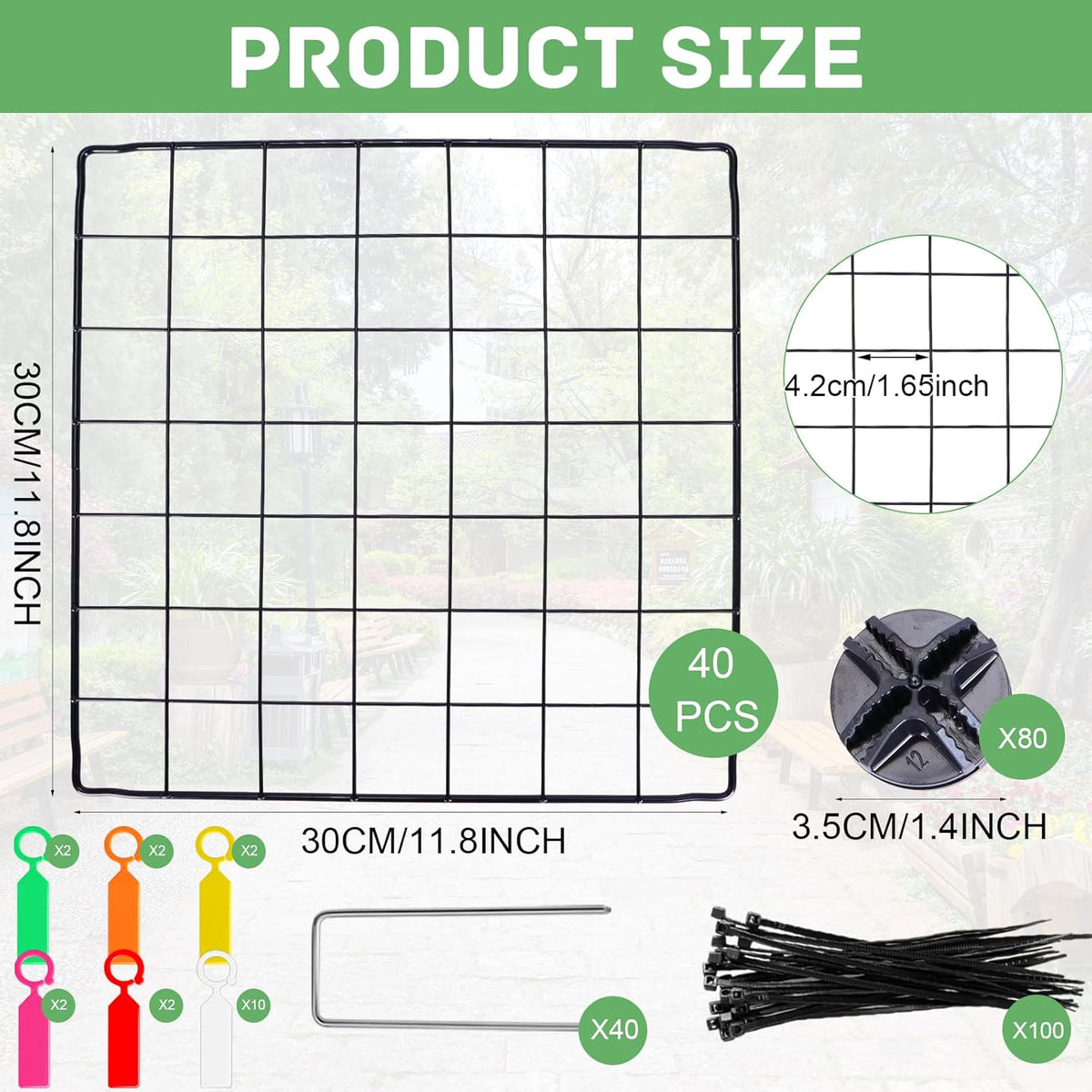 Generic 4 Set Wire Plant Covers Plant Protectors from Animals,20 Pcs 12""X12"" Chicken Garden Cloches for Plants Metal Meshes for Protect Plants Vegetables,Keeping Bunny Animals Out, Black