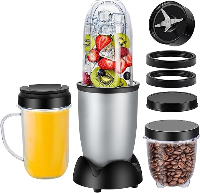 Panana Personal Drink Mixer Blender, Portable Blender for-Smoothies 18 Oz, Shakes, Food Prep, and Frozen Blending, Includes Blending Blade, Drink Lids and Extra 2 Cups