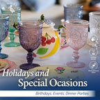 Yungala Colored Wine Glasses set of 6 colorful glass goblets made from Solid glass colors, colorful wine glasses are 100% dishwasher safe, multi colored wine goblets are hand crafted