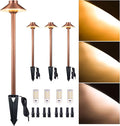 Outdoor Brass Pathway Lights, Warm & Neutral White Adjustable Low Voltage Landscape Path Lighting, 12v Walkway Light LED Waterproof, Copper for Outside Garden Yard with G4 Bulb (4 Pack)
