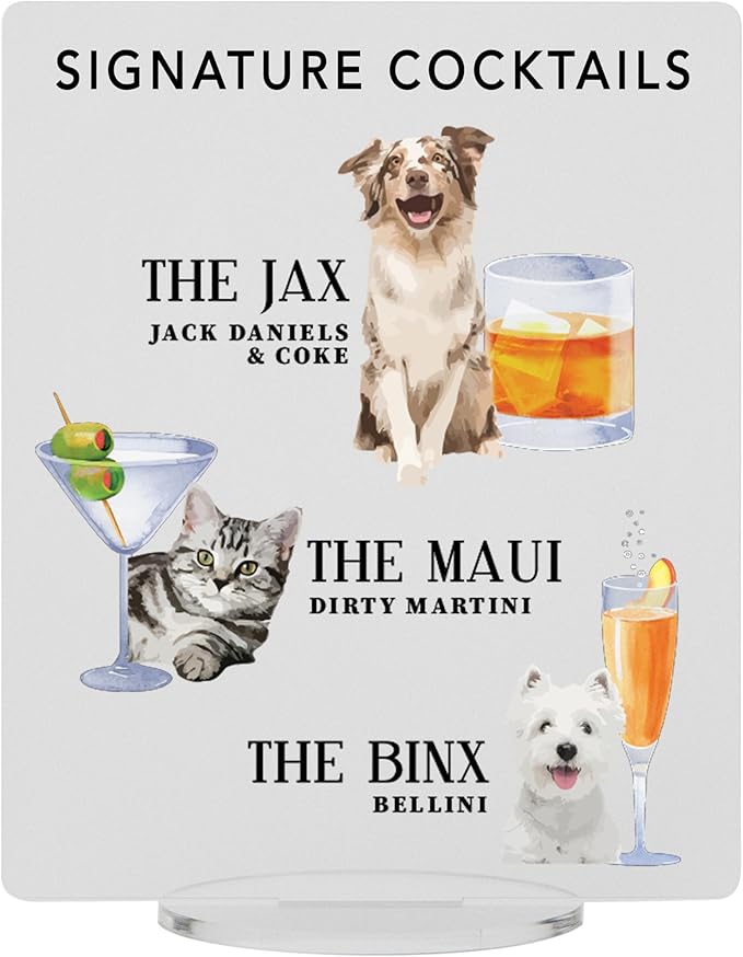 Pet Signature Drink Wedding Signs