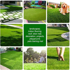 Artificial Grass Turf 14FTx21FT, 1.38" Pile Height Realistic Synthetic Grass, Indoor Outdoor Pet Faux Grass Astro Rug Carpet for Garden Backyard Patio Balcony
