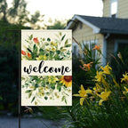 Welcome Flags for Outside,Spring Eucalyptus Garden Flag for Yard Patio Lawn Decoration,12x18 Inch Double Sided