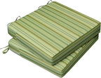 AAAAAcessories Outdoor Seat Cushions for Chairs, Waterproof, Fade-Resistant, 20" x 20" x 3", Patio Furniture Replacement Cushions, Set of 2, Mossy Forest Stripe
