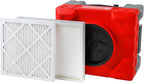 MOUNTO 550cfm Hepa Air Scrubber Industrial Air Cleaner- 550cfm Portable Air Purifier w/Variable Speed, Dual Outlet for Fire/Water Damage Restoration, Construction & Painting, Janitorial (Red)