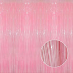 GOER 3.2 ft x 8.2 ft Metallic Tinsel Foil Fringe Curtains Party Photo Backdrop Party Streamers for Birthday,Graduation,New Year Eve Decorations Wedding Decor(4 Packs,Candy Pink)