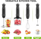 Immersion Blender Handheld Hand Blender, 1000W 5 in 1 Hand Mixer Stick, BPA-Free 12 Speed Handheld Blender 304 Stainless, Mixing Beaker, Chopper, Whisk, Milk Frother, Soup, Smoothies, Baby Food, Sauce