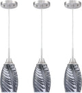 Mini Glass Pendant Light 4.72" with Handblown Black Gray Marble Art Glass Hanging Light 3-Pack Oval Ceiling Hanging Light Fixture for Dining Room Kitchen Island Cafe Foyer Hallway