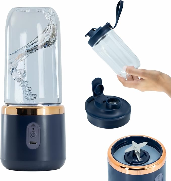 Regalosonline Portable Blender - 10 Oz Smoothie USB Charge Mini Blender BPA Free for Shakes and Smoothies with 6 Blades
