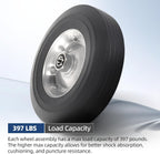 AR-PRO (2-Pack) 10" x 2.5" Flat Free Solid Rubber Replacement Tires - Flat-Free Tire and Wheel for Hand Trucks and Wheelbarrows with 5/8" Axles