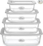 Glass Food Containers with Glass Lid (Grey-J4R)
