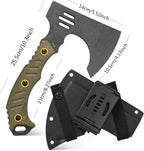 C1391 Camping Axe Camping Hatchet,DC53 Steel Blade with Micarta Handle Survival Hatchets Bushcraft Axe with Kydex Sheaths for Camping Hiking and Chopping Wood(Green)