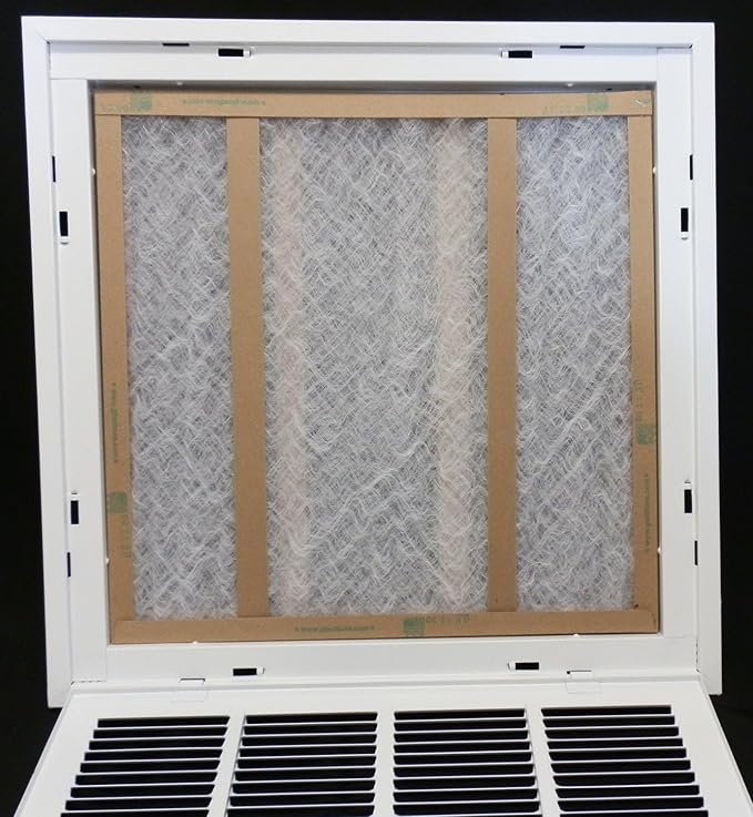 HVAC Premium 24 x 26 Duct Opening Steel Return Air Filter Grille, for 1-inch Filter, Removable Door, Flat Stamped HVAC Vent Cover Grille, Outer Dimensions 26.5 x 28.5