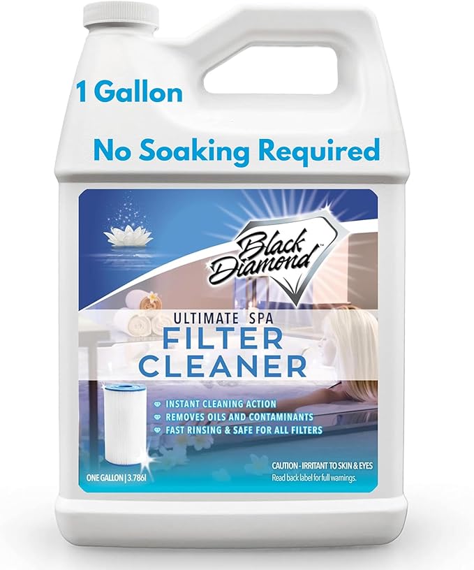 Ultimate Spa Filter Cleaner Fast-Acting Spray. Instant clean for Hot Tub & Pool Filters leaving behind no sticky residue. Prolongs filter life and pool equipment. No soaking. (1-Gallon)