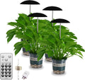 LED Grow Lights for Indoor Plants 4 Pack, Smart USB Small Full Spectrum Plant Lights with Remote, Height Adjustable, Auto On/Off Timer, Ideal for Home Decoration, Black