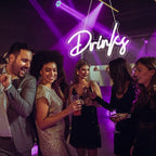 Looklight Drinks Neon Sign,Bar Neon Sign,Neon Signs for Wall Decor,Neon Sign For Room,White Neon Light Sign Led Neon Bar Signs USB Connectivity Light Up Wall Decor for Teen Room Bedroom Bar Store
