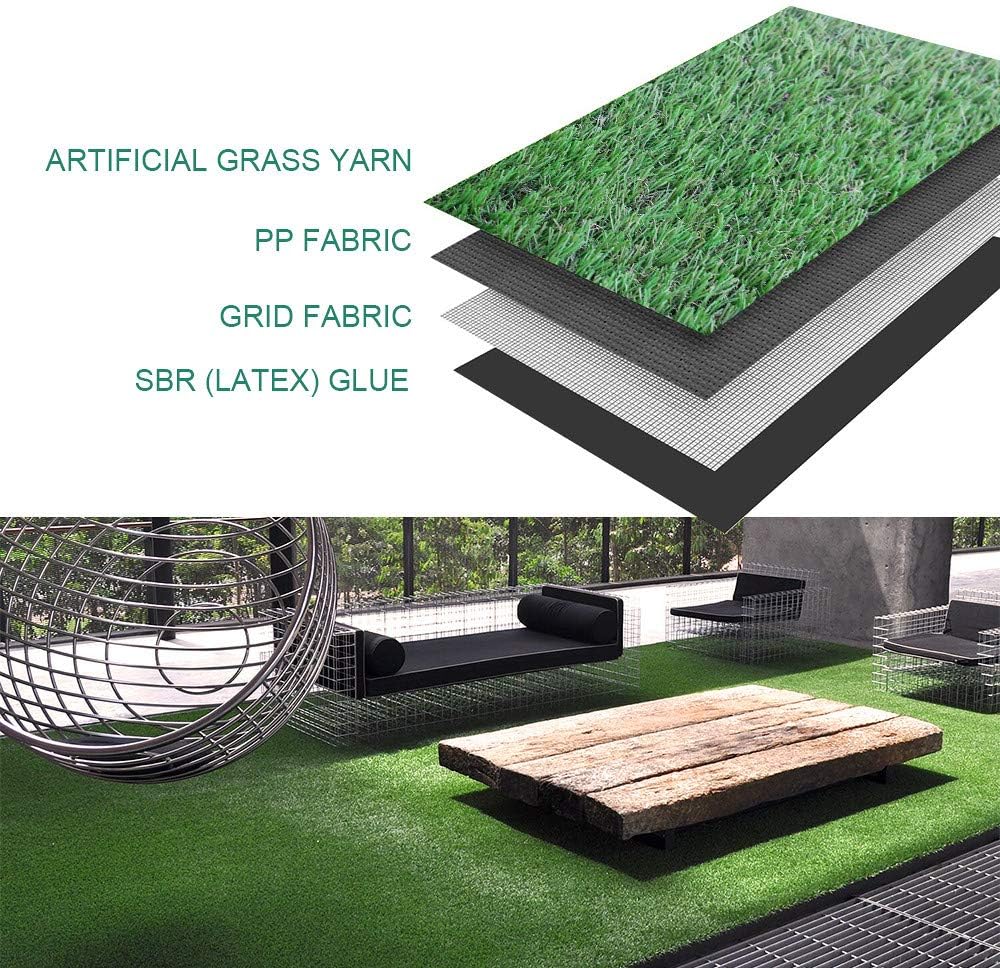 Petgrow Synthetic Artificial Grass Turf Lawn 8 x 56ft, 1.38" Outdoor/Indoor Fake Grass Rug Astroturf for Dogs,Faux Grass Rug with Drainage Holes/Custom Size Provided