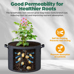5 Pack 7 Gallon Grow Bags, Thickened Nonwoven Fabric Planter Pots with Handles, Heavy Duty 300G Garden Pots for Tomato, Potato and Vegetable