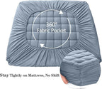 EASELAND Queen Size Mattress Pad Pillow Top Mattress Cover Quilted Fitted Mattress Protector 8-21" Deep Pocket Cooling Mattress Topper (60x80 Inches, Dusty Blue)