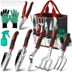 Garden Tools Set, 30 Piece Stainless Steel Gardening Kit with Vintage Floral Tote Bag, Non-Slip Ergonomic Rubber Handle, Ideal Gift for Women & Beginners, for Succulent, Home Garden, Mothers Day Gifts