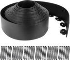 Hugeleaf 4.5 Inch Tall Landscape Edging 60 Feet Garden Edging with 60 Spikes, Plastic Landscape Border Edging for Landscaping Lawn, Flower Beds(Black)