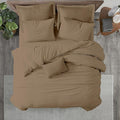 Kotton Culture 120"x98" 3 Pc Oversized King Duvet Cover Set 100% Egyptian Cotton - 600 TC Comforter Cover, Zipper Closure & Corner Ties - Fits Large King Inserts (Oversized King,Taupe)
