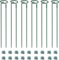 4.5mm Adjustable Length Plant Stake, Assembled (12 or 24 inch) Outdoor and Indoor Plant Support Poles for Flowers Marigolds Tomatoes Lilies Peonies Roses Daffodils Flower Clips (6 Sets, 18 Pcs)