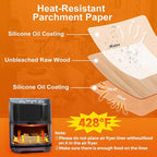 Ctizne Air Fryer Liners Disposable: 200PCS 8 Inch Square Parchment Paper Liner, Non-stick Oilproof Baking Paper Sheets for 5-8 QT Airfryer Basket