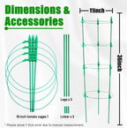 4 Pack Adjustable Tomato Cages, 36 Inch Plant Support Garden Trellis for Tomatoes, Cucumbers, Vegetables, Flowers, Roses & Climbing Vines – 4 Adjustable Rings for Sturdy Growth