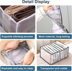 KesaPlan 2Pcs Wardrobe Clothes Organizer, 9Grids Visible Foldable Closet Organizers, Compartment Storage Box with Mesh Separation, Washable Drawer Dividers Organizers for T-Shirt & Shirts (Shirts)