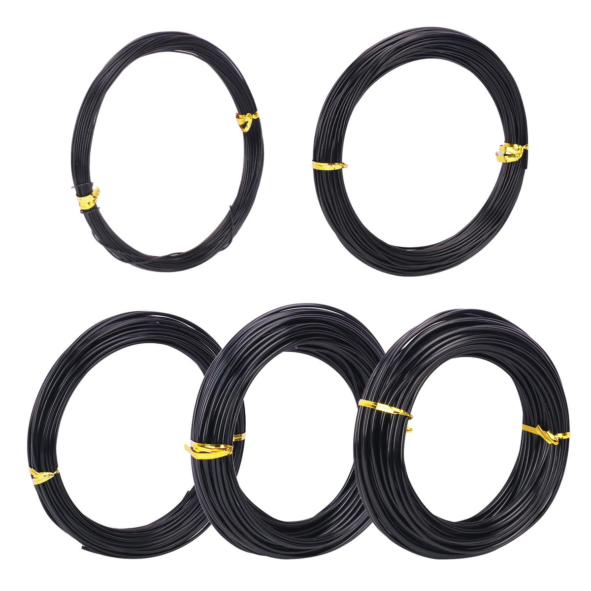 5 Roll Anodized Aluminum Bonsai Training Wire Kit with Bag, Black Bonsai Training Wire, Plant Wire Kit for Bonsai Artists & Beginners by Biugaaufai (1.0mm, 1.5mm, 2.0mm, 2.5mm, 3.0mm,5-Size 328 Feet)