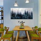 Canvas Wall Art for Living Room Large Wall Decor for Office Bedroom Decoration Foggy Forest Landscape Picture Black and White Painting Artwork Wall Mural Aesthetic Home Decor 30"X60"