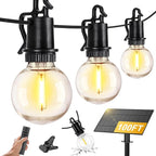 ZJOJO Solar Outdoor String Lights Waterproof, 100FT G40 Globe Patio Lights String Lights Solar Powered with 50 Edison Bulbs 2700K Shatterproof Hanging Lights for Porch Backyard Pergola Bistro