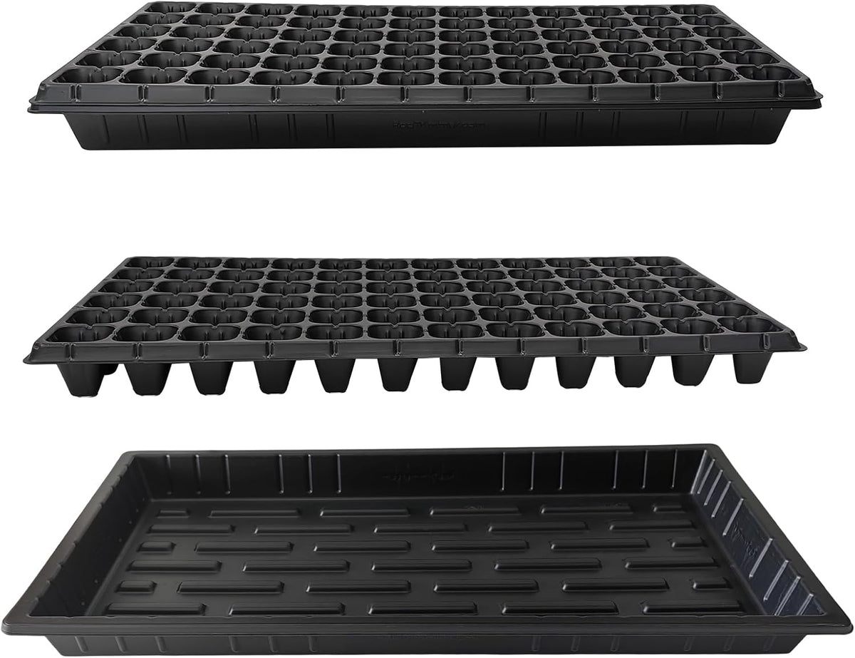 10 Pack 1020 Seed Starter Trays and 10 Pcs 72 Cell Plug Trays, Thick Durable Seedling Plastic Nursery Tray for TD538 1020 Tray Germination (10 Sets)