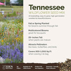 Eden Brothers Tennessee Wildflower Mixed Seeds for Planting, 1 lb, 480,000+ Seeds with Cosmos, Black Eyed Susan | Attracts Pollinators, Plant in Spring or Fall, Zones
