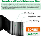 Corrugated Metal Garden Edging, Sturdy Tall Landscape Edging Borders, Perfect DIY for Flower Beds, Lawn and Pathway, Tree Surrounds, Paver Edges (Black, 10"×20FT)